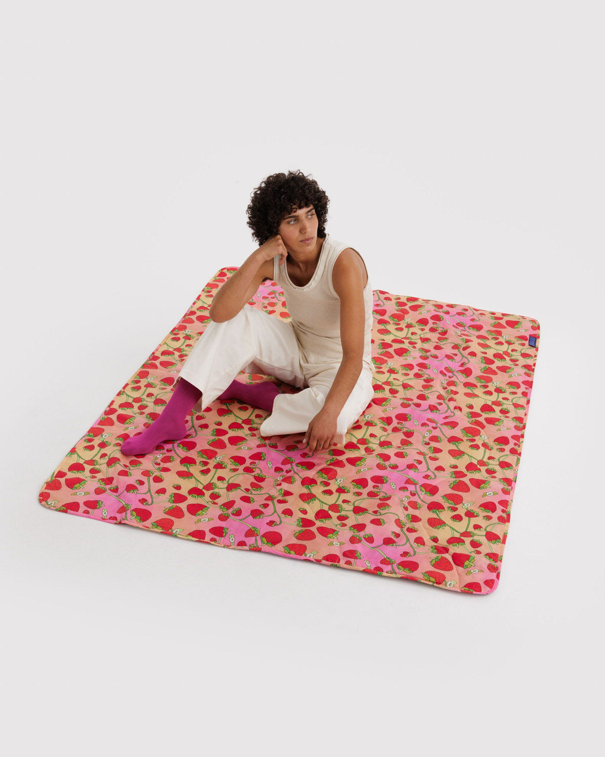 Puffy Picnic Blanket Strawberry Blossom | Baggu Featured