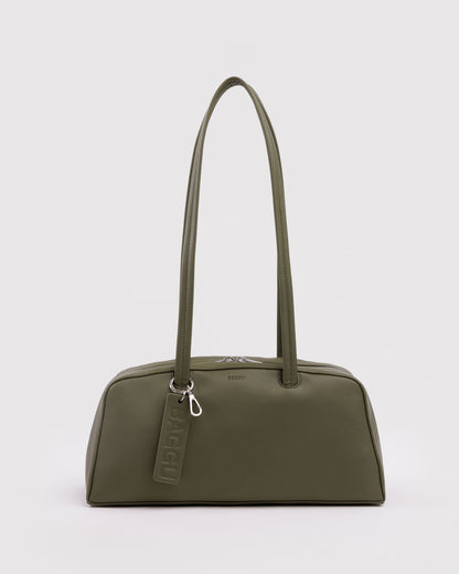 Recycled Leather Bowler Bag Loden | Baggu Featured