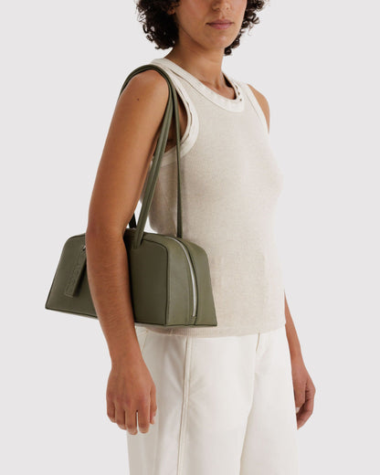 Recycled Leather Bowler Bag Loden | Baggu Featured