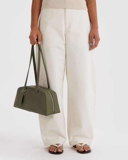 Recycled Leather Bowler Bag Loden | Baggu Featured