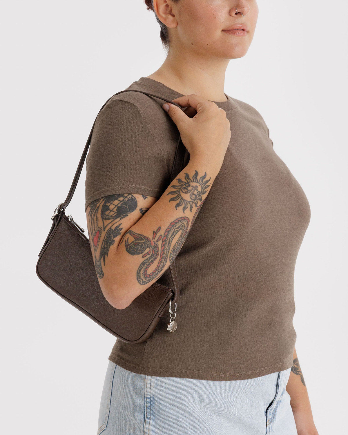 Recycled Leather Pochette Brown | Baggu Best Price