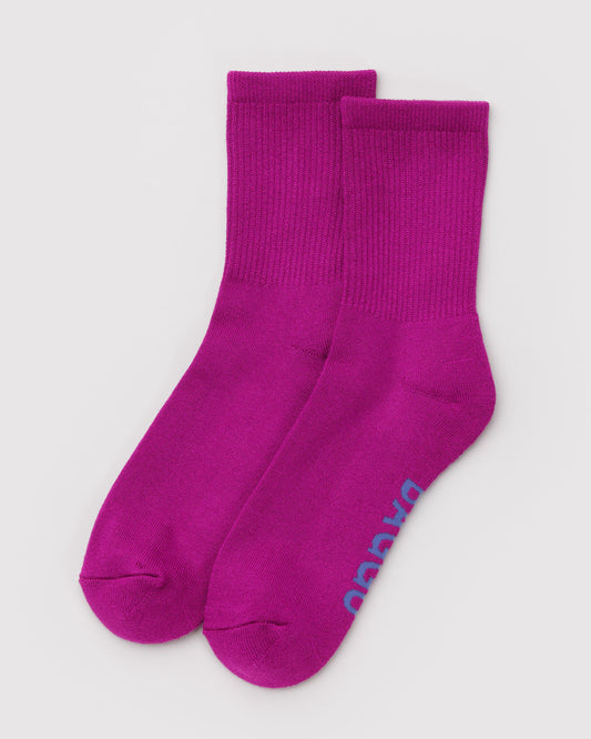 Ribbed Sock Deep Fuchsia | Baggu Quality