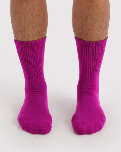 Ribbed Sock Deep Fuchsia | Baggu Quality