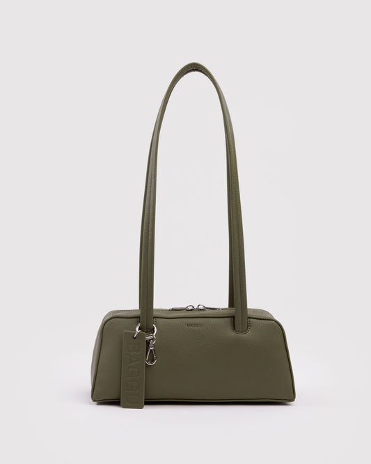 Small Recycled Leather Bowler Bag Loden | Baggu Deals