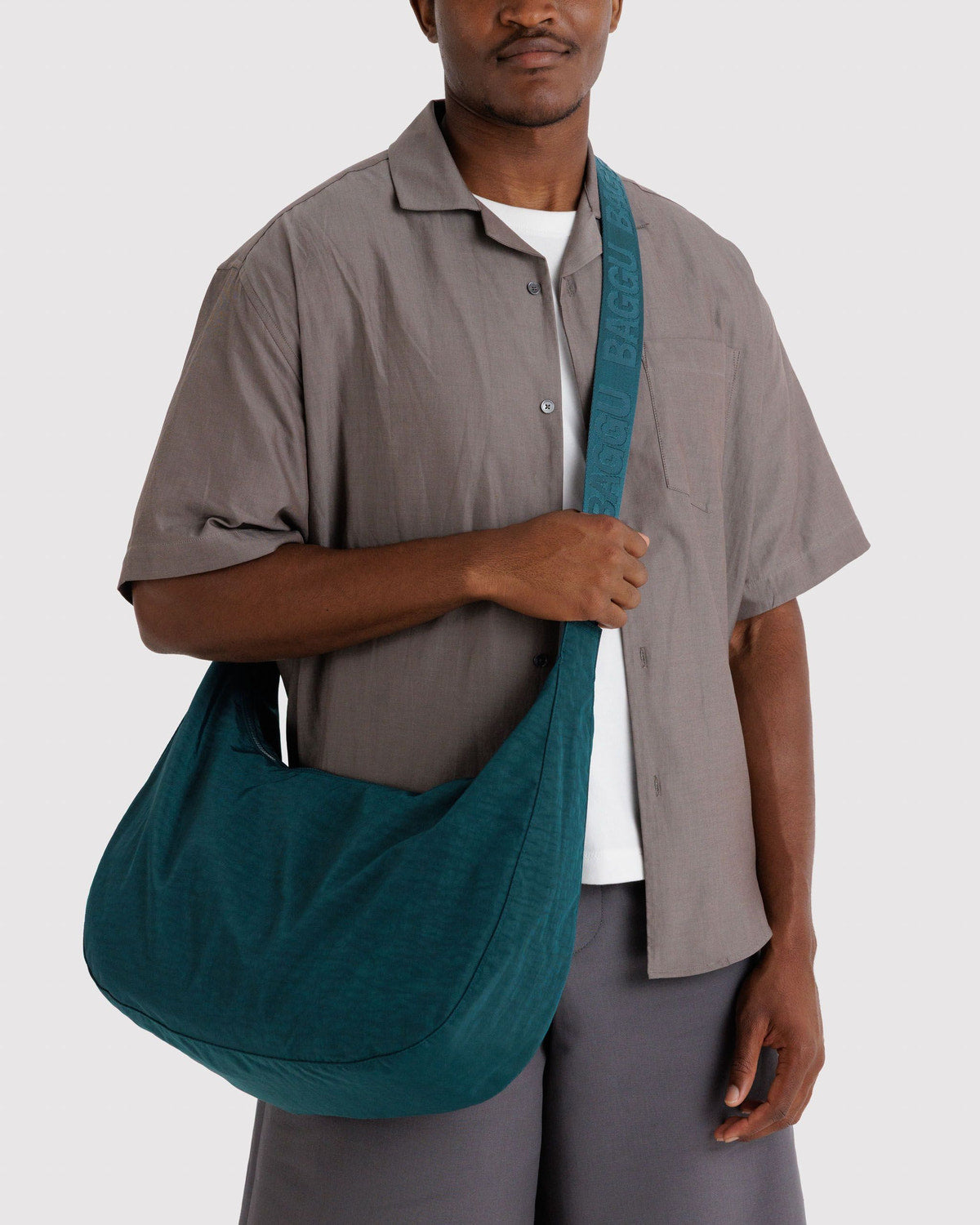 Large Nylon Crescent Bag Deep Sea | Baggu Best Price