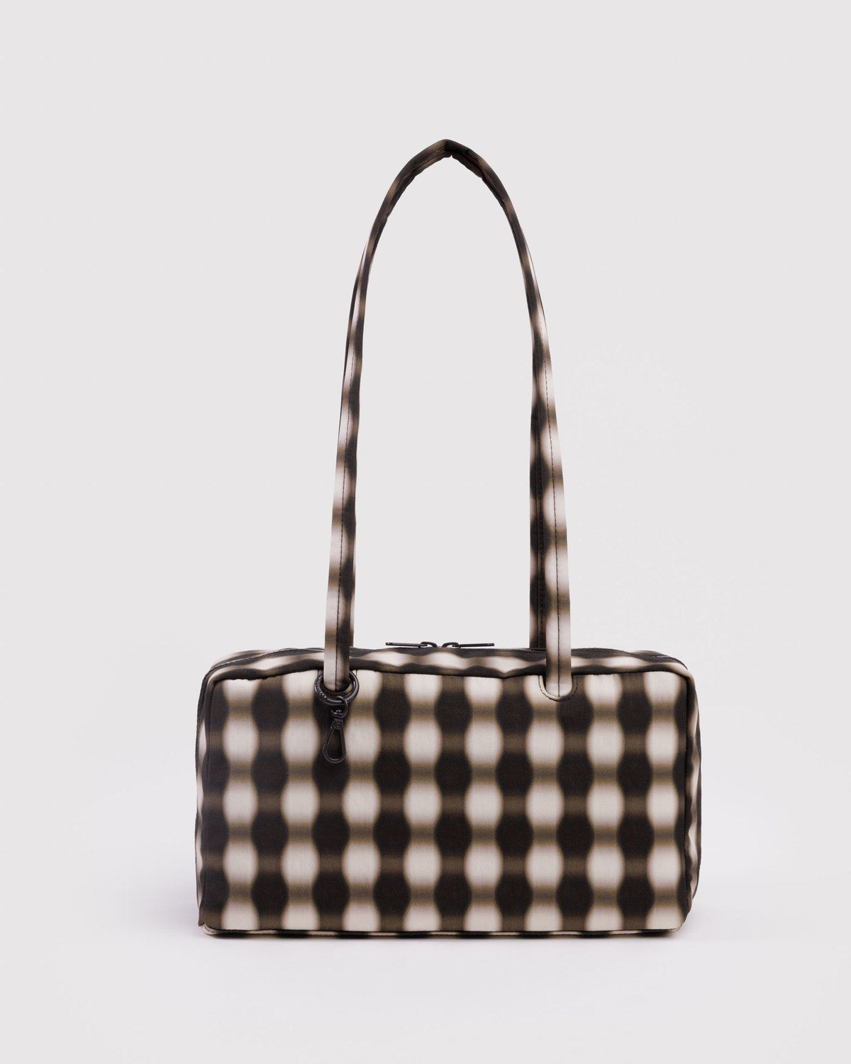 Nylon Bowler Bag Blurred Gingham Brown | Baggu Great Value