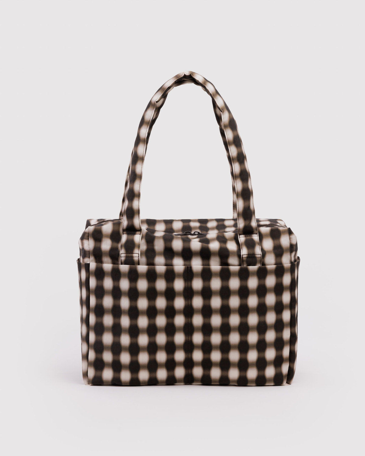 Small Cloud Carry-On Blurred Gingham Brown | Baggu Everyday