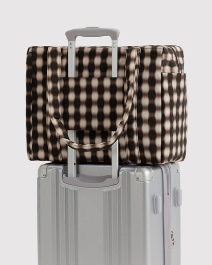 Small Cloud Carry-On Blurred Gingham Brown | Baggu Everyday