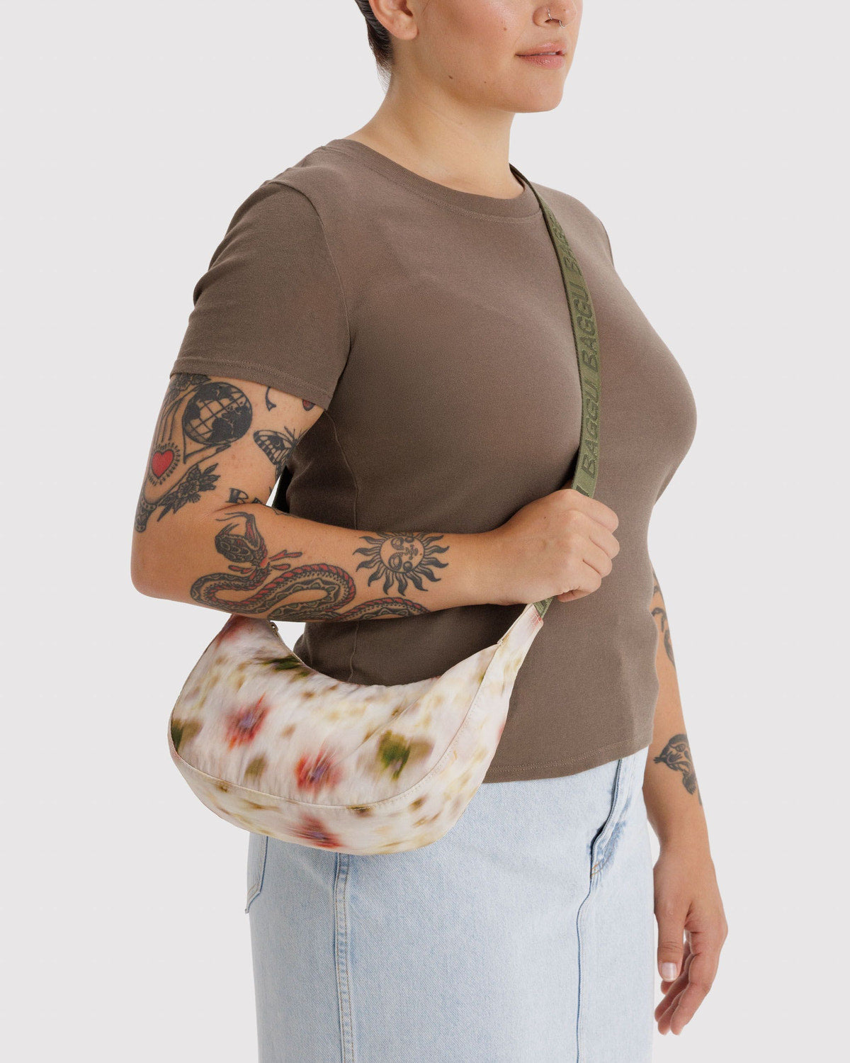 Small Nylon Crescent Bag Abstract Floral | Baggu Customer Favorite