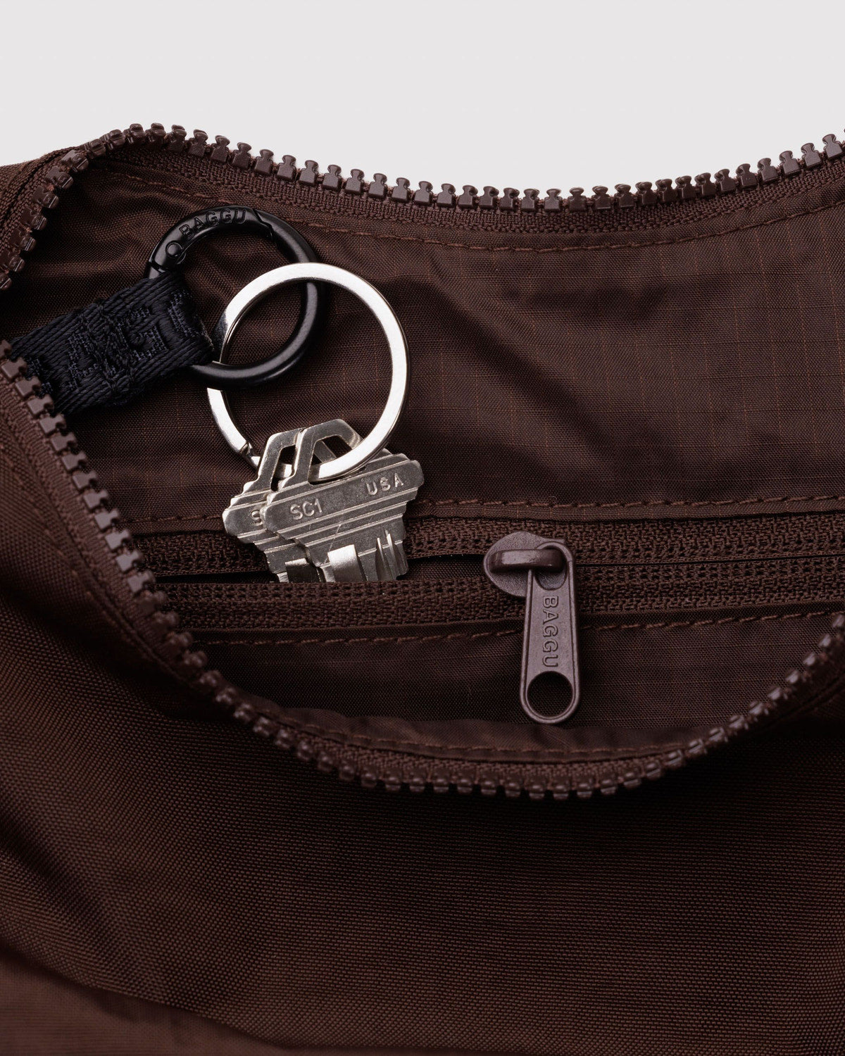 Small Nylon Crescent Bag Coffee | Baggu Best Price