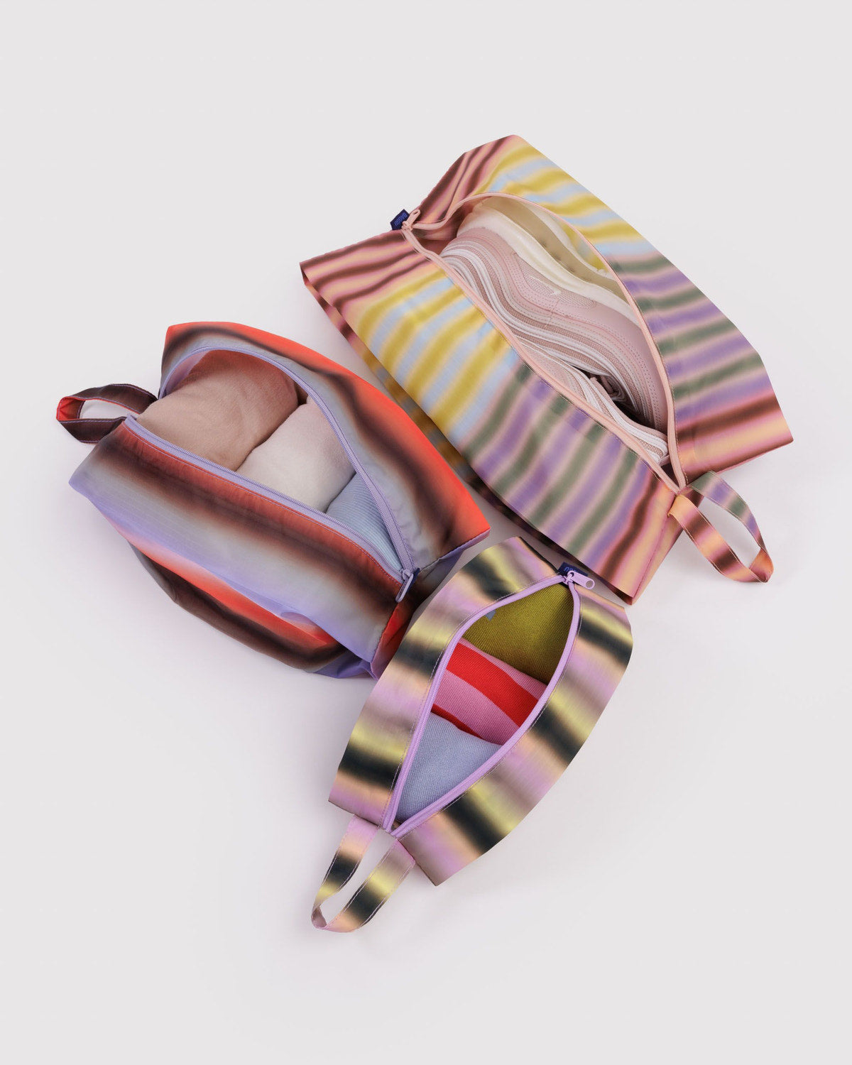 3D Zip Set Gradient Stripes | Baggu Premium