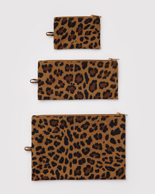 Flat Pouch Set Leopard | Baggu Classic