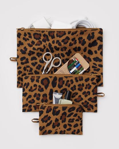 Flat Pouch Set Leopard | Baggu Classic