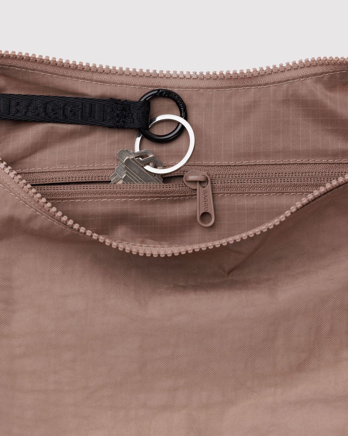 Medium Nylon Crescent Bag Toasted Almond | Baggu Featured