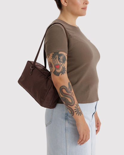 Nylon Bowler Bag Coffee | Baggu Latest