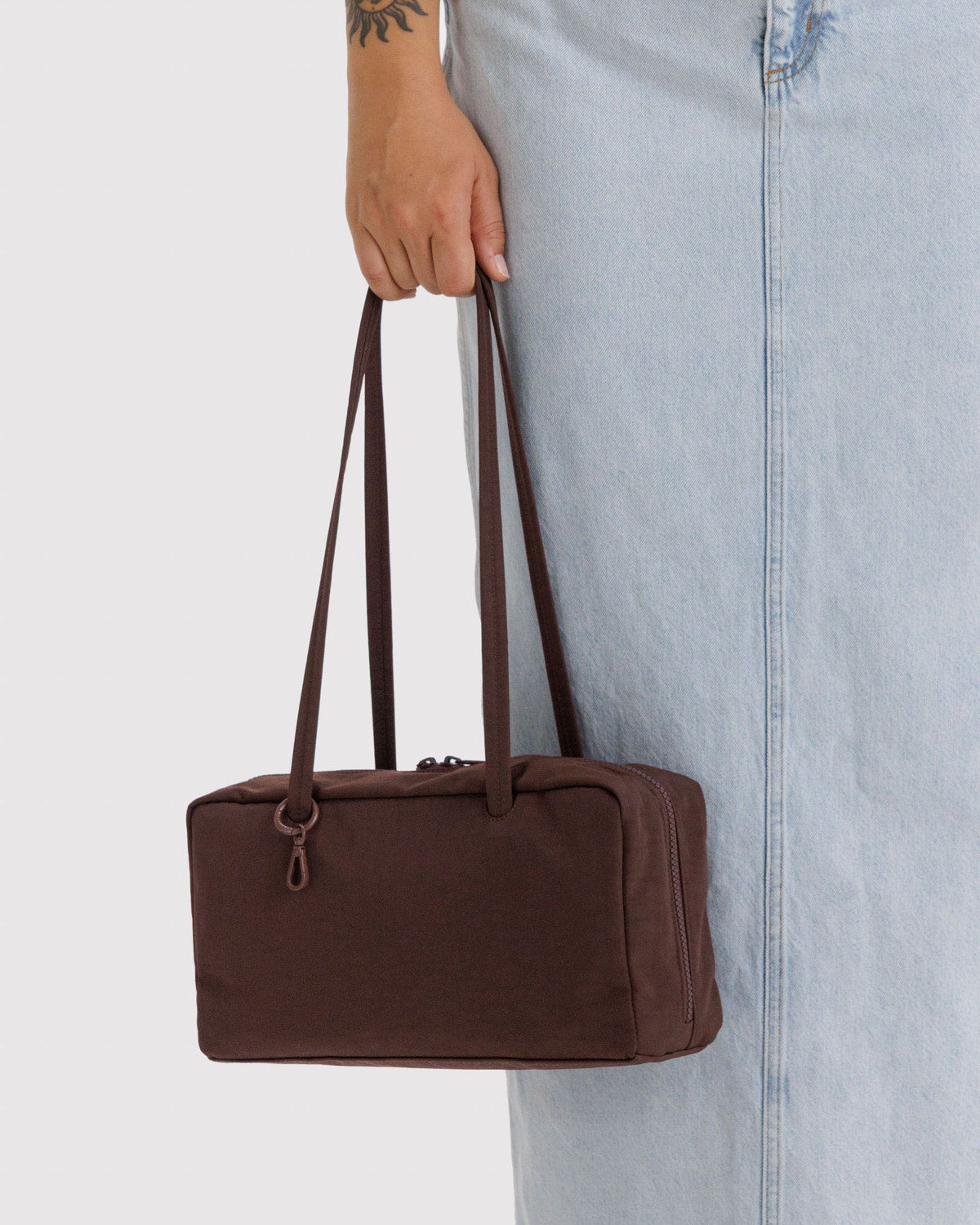 Nylon Bowler Bag Coffee | Baggu Latest