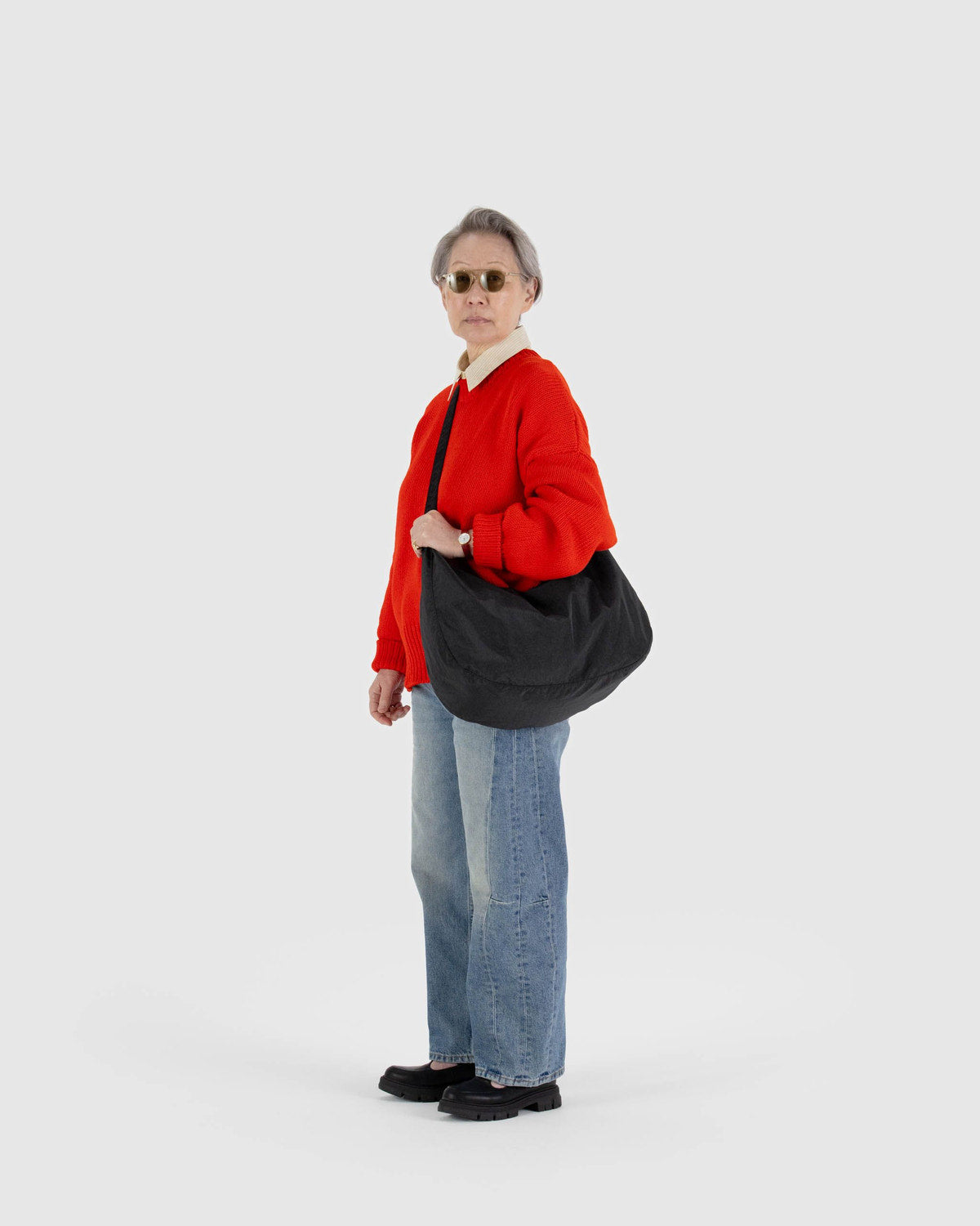 Large Nylon Crescent Bag Black | Baggu Recommended