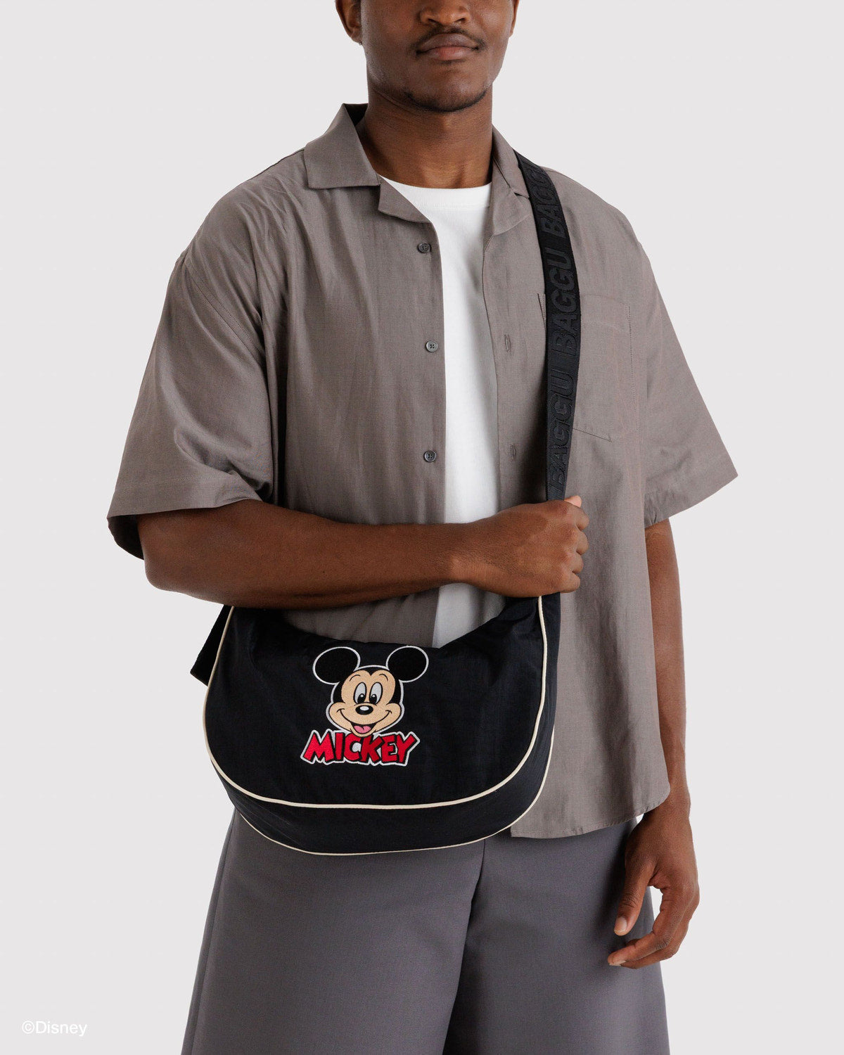 Medium Nylon Crescent Bag Embroidered Mickey Mouse Club | Baggu Top Pick