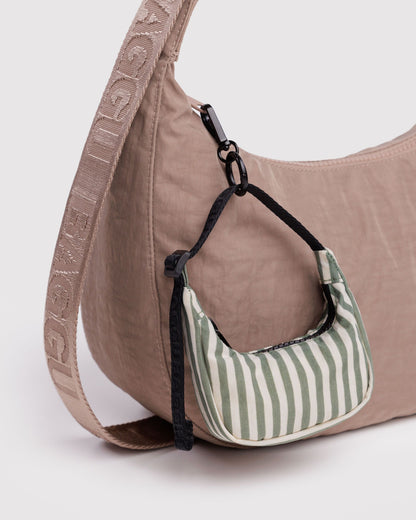 Crescent Bag Charm Sage Stripe | Baggu Exclusive