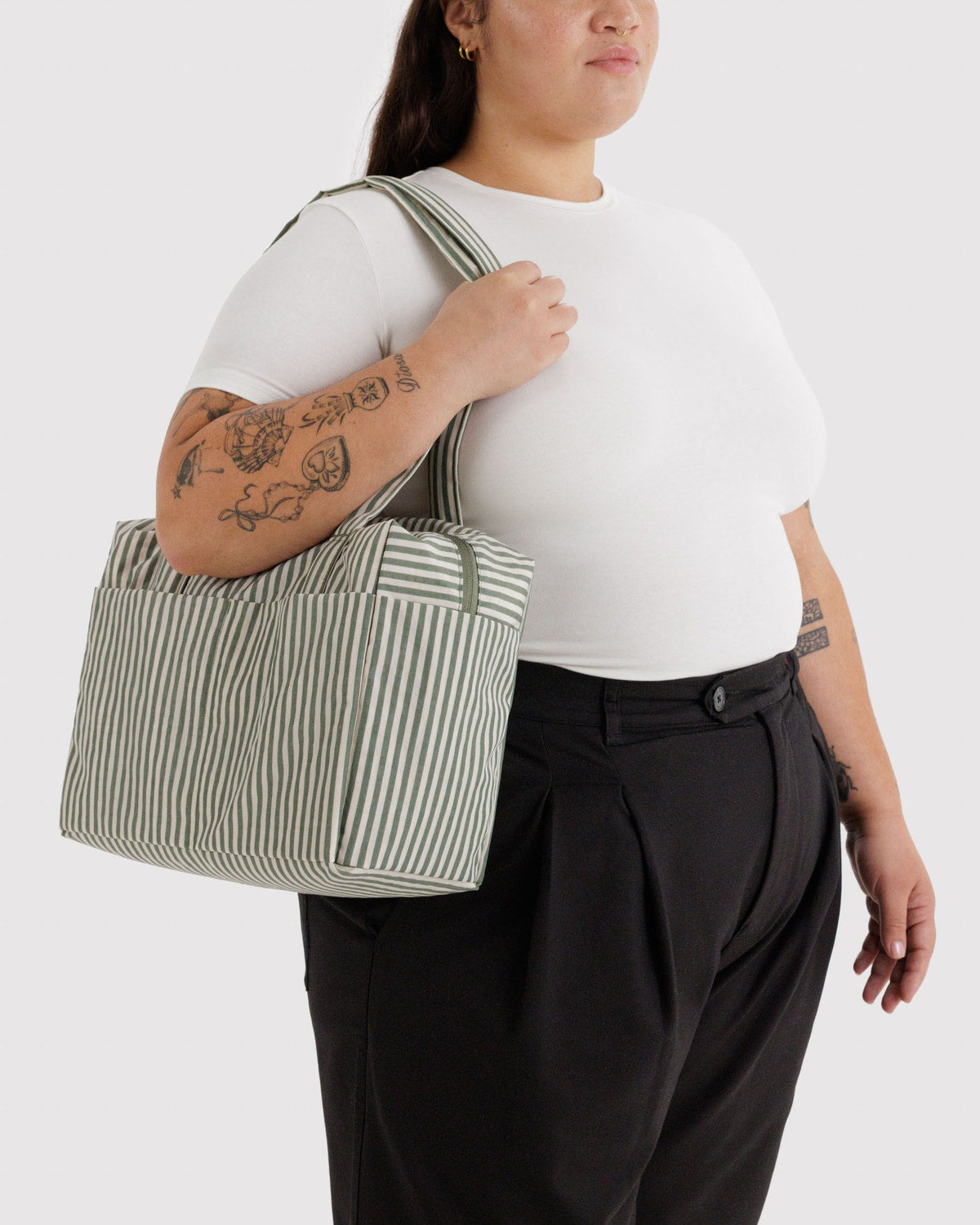 Everyday Cloud Bag Sage Stripe | Baggu Quality