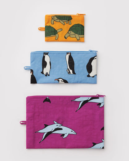 Flat Pouch Set Vacation Animals | Baggu Essential