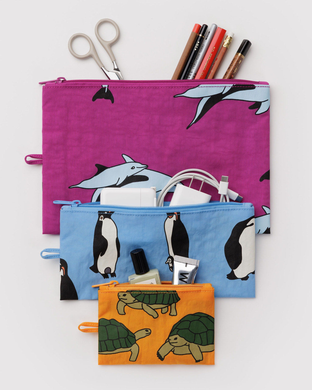 Flat Pouch Set Vacation Animals | Baggu Essential