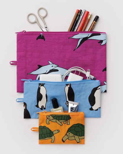 Flat Pouch Set Vacation Animals | Baggu Essential