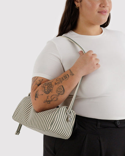 Nylon Loaf Bag Sage Stripe | Baggu Popular