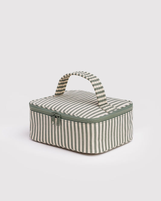 Small Cosmetic Case Sage Stripe | Baggu Top Pick