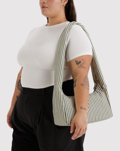 Nylon Meringue Bag Sage Stripe | Baggu Signature