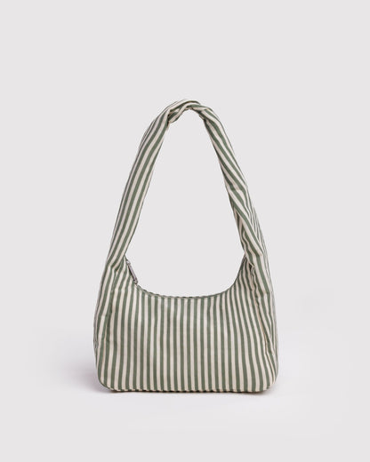 Small Nylon Meringue Bag Sage Stripe | Baggu Premium