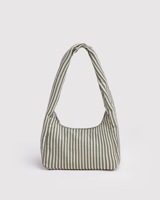 Small Nylon Meringue Bag Sage Stripe | Baggu Premium