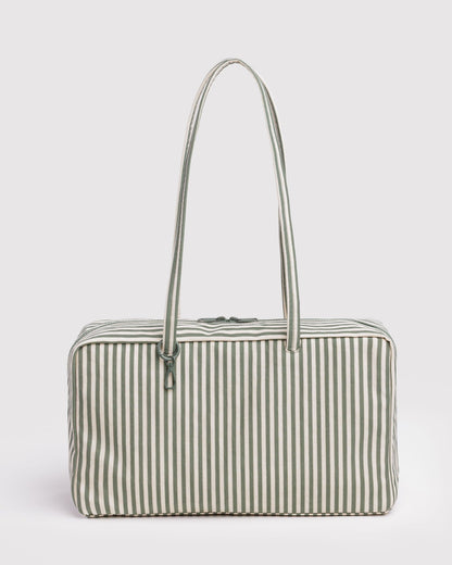 Medium Nylon Bowler Bag Sage Stripe | Baggu Customer Favorite
