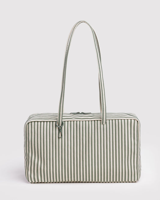 Medium Nylon Bowler Bag Sage Stripe | Baggu Customer Favorite