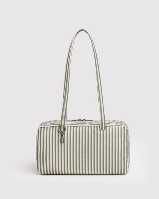 Nylon Bowler Bag Sage Stripe | Baggu Everyday