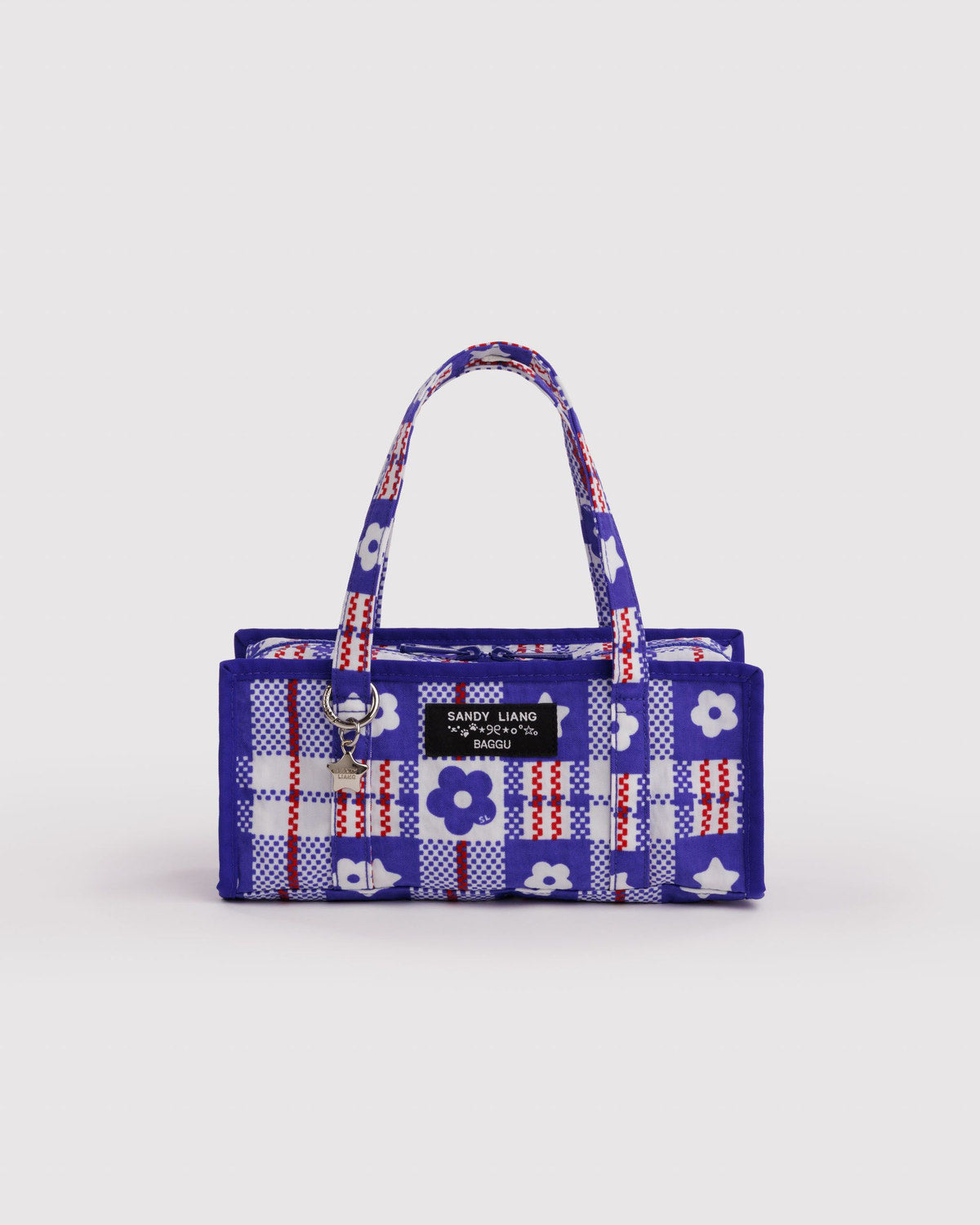 Mini Nylon Market Bag Market Plaid Blue | Baggu Everyday