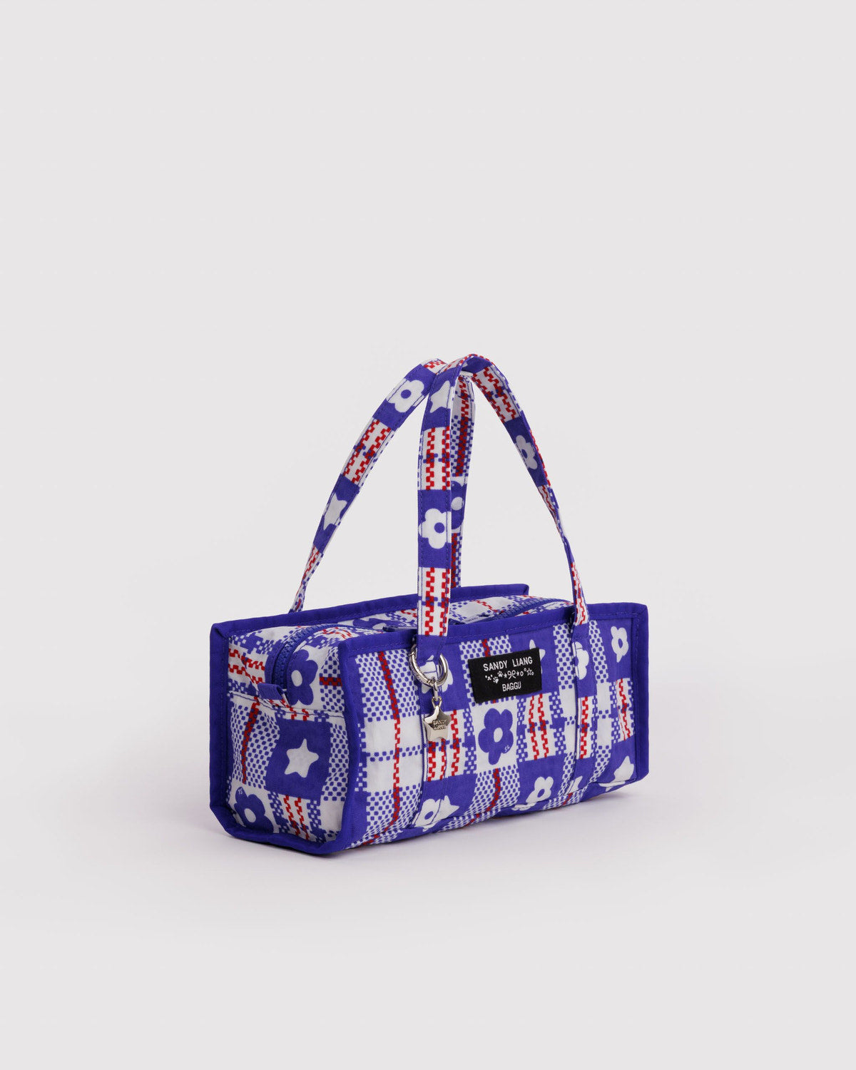 Mini Nylon Market Bag Market Plaid Blue | Baggu Everyday