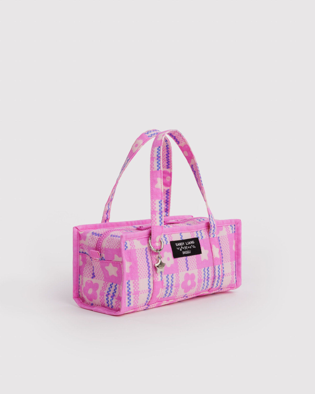 Mini Nylon Market Bag Market Plaid Pink | Baggu Best Seller