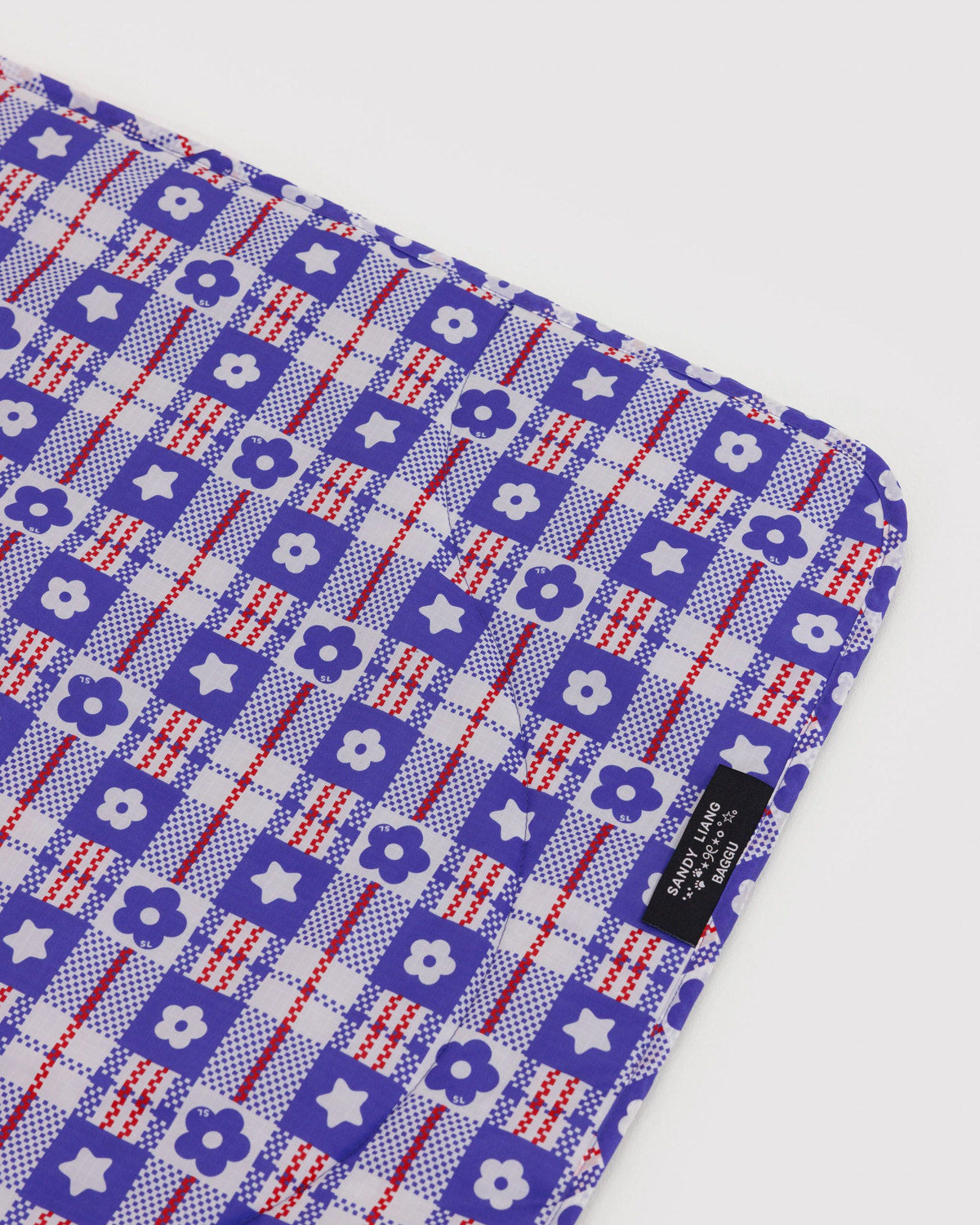 Puffy Picnic Blanket Market Plaid Blue | Baggu New