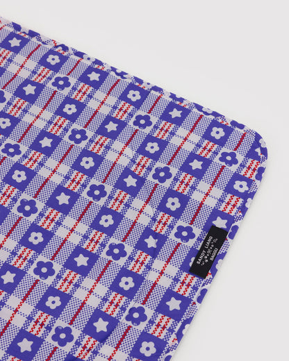 Puffy Picnic Blanket Market Plaid Blue | Baggu New